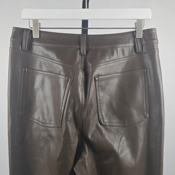 WeWoreWhat Vegan Leather Flare Pant in Brown Size 30 - Picture 5 of 9